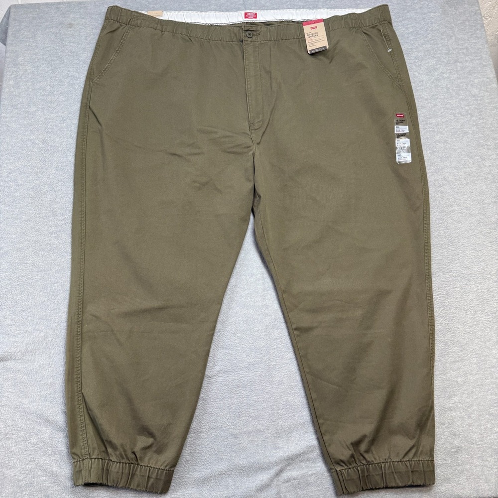 Levis Pants Mens 5XL Green XX Chino Jogger Drawstring Tapered Stretch Twill NEW - Picture 2 of 12
